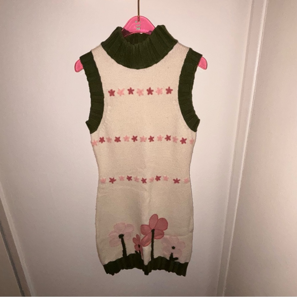 Danielle Guizio Green and White Floral Dress - Picture 3 of 7